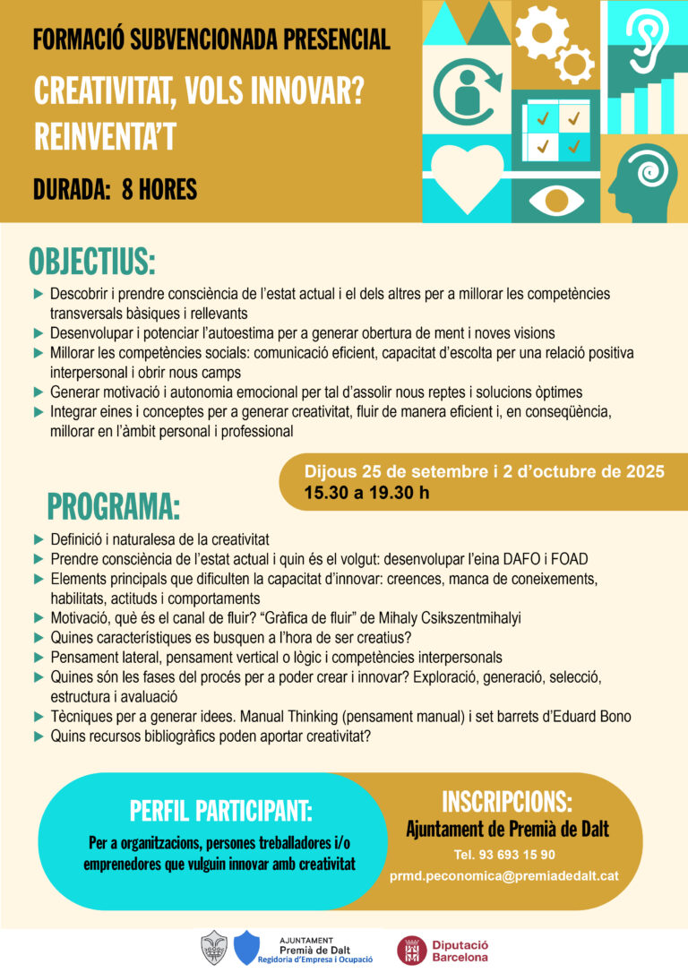 CREATIVITAT, VOLS INNOVAR? REINVENTA’T