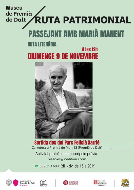 Ruta Patrimonial: Passejant amb Marià Manent
