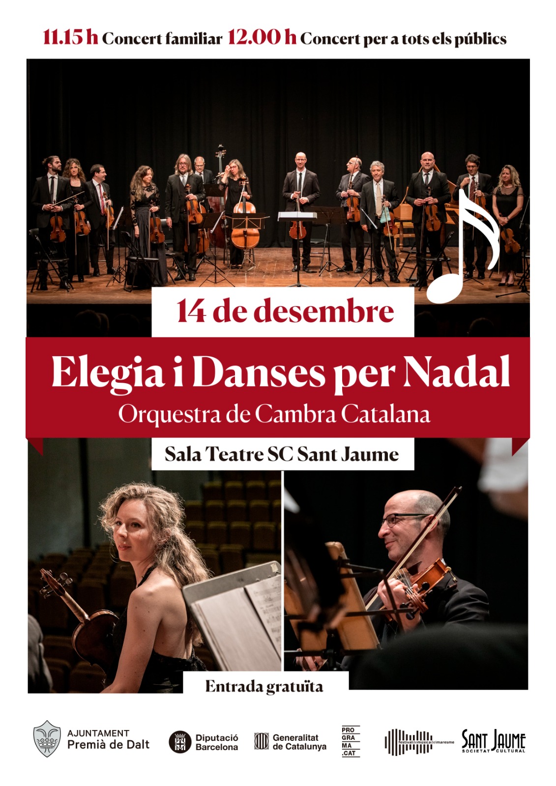 El 14 de desembre, concert de Nadal de l’Orquestra de Cambra Catalana